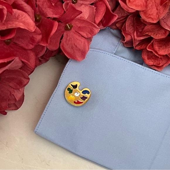 Artists Golden Painters Palette Cufflinks with Crystals - Picture 10 of 16